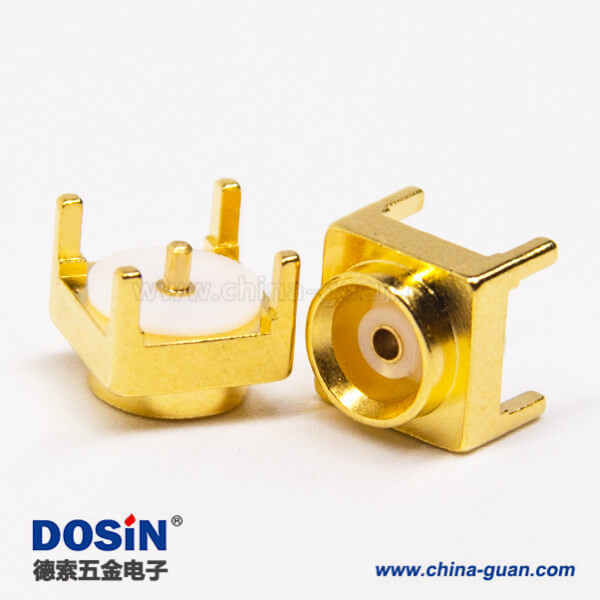 mcx系列射頻同軸連接器母頭直式鍍金穿孔式接PCB板