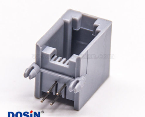 4p4c接口90度非屏蔽模塊化RJ9插座彎式插板