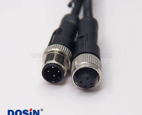 電纜接頭m12四芯公對(duì)母直式注塑線