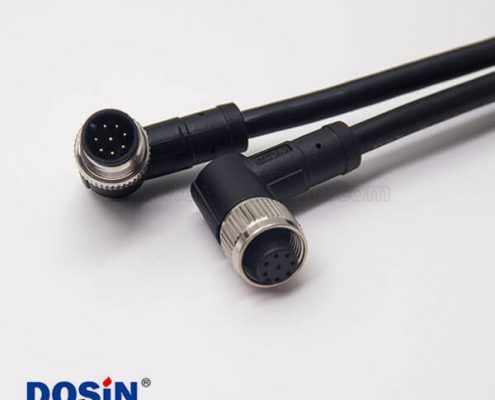 m12航空電纜8芯A型90度公對母