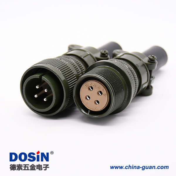 MS3106A18-10P 4芯直式插頭MS3101A18-10S中繼插座一對螺紋連接工防圓形連接器