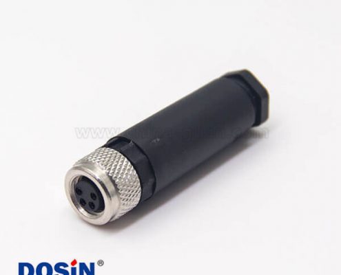 m8 4芯直式母頭全塑膠航空插頭傳感器接線