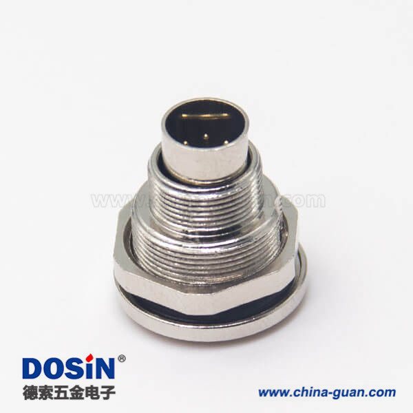 焊線式插座M9直式公頭前鎖穿墻焊線接面板接線