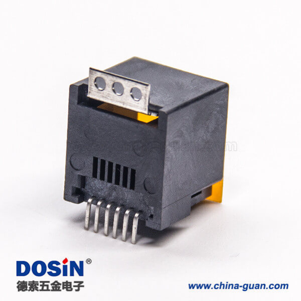 rj12 6p6c貼片接PCB板直式180度單口帶蓋 rj12 6p6c貼片接PCB板直式180度單口帶蓋