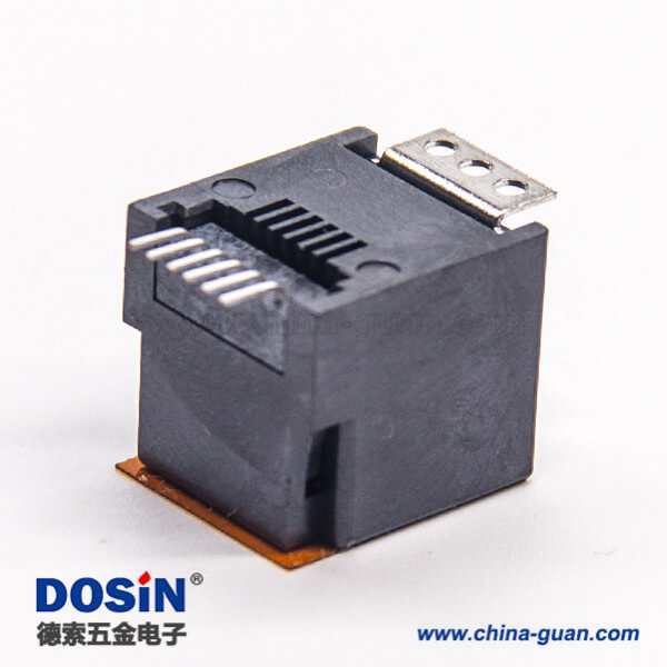 rj12 6p6c貼片接PCB板直式180度單口帶蓋 rj12 6p6c貼片接PCB板直式180度單口帶蓋