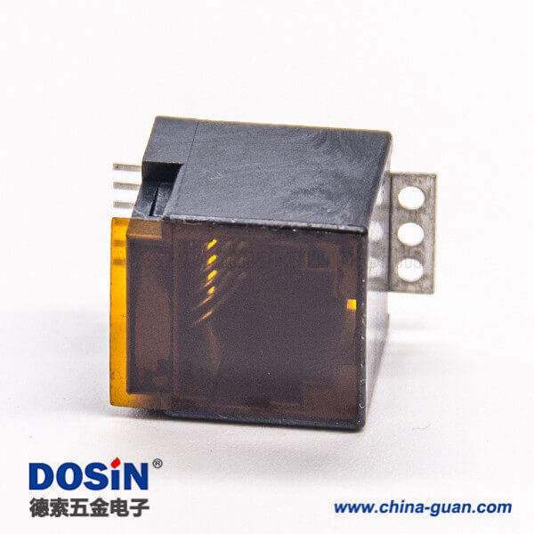 rj12 6p6c貼片接PCB板直式180度單口帶蓋 rj12 6p6c貼片接PCB板直式180度單口帶蓋