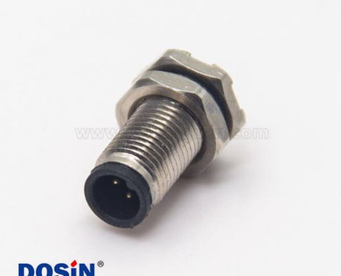 m5傳感器接頭3pin防水公頭前鎖板焊線式航空插座防水