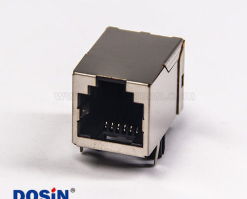 rj12網(wǎng)絡(luò)接口彎式插座插PCB板金屬外殼帶屏蔽不帶燈