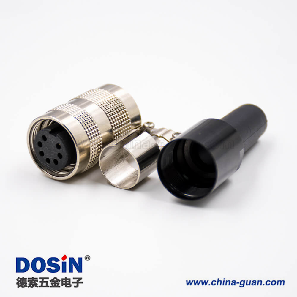 包塑金屬軟管接頭M16母頭7芯A扣直式接線組裝接頭連接器 包塑金屬軟管接頭M16母頭7芯A扣直式接線組裝接頭連接器