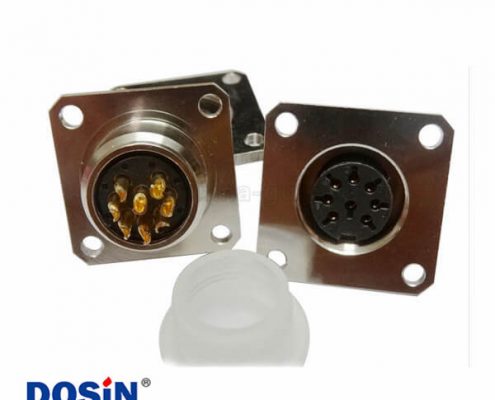 M16 8芯焊接型航空連接器母頭法蘭連接器