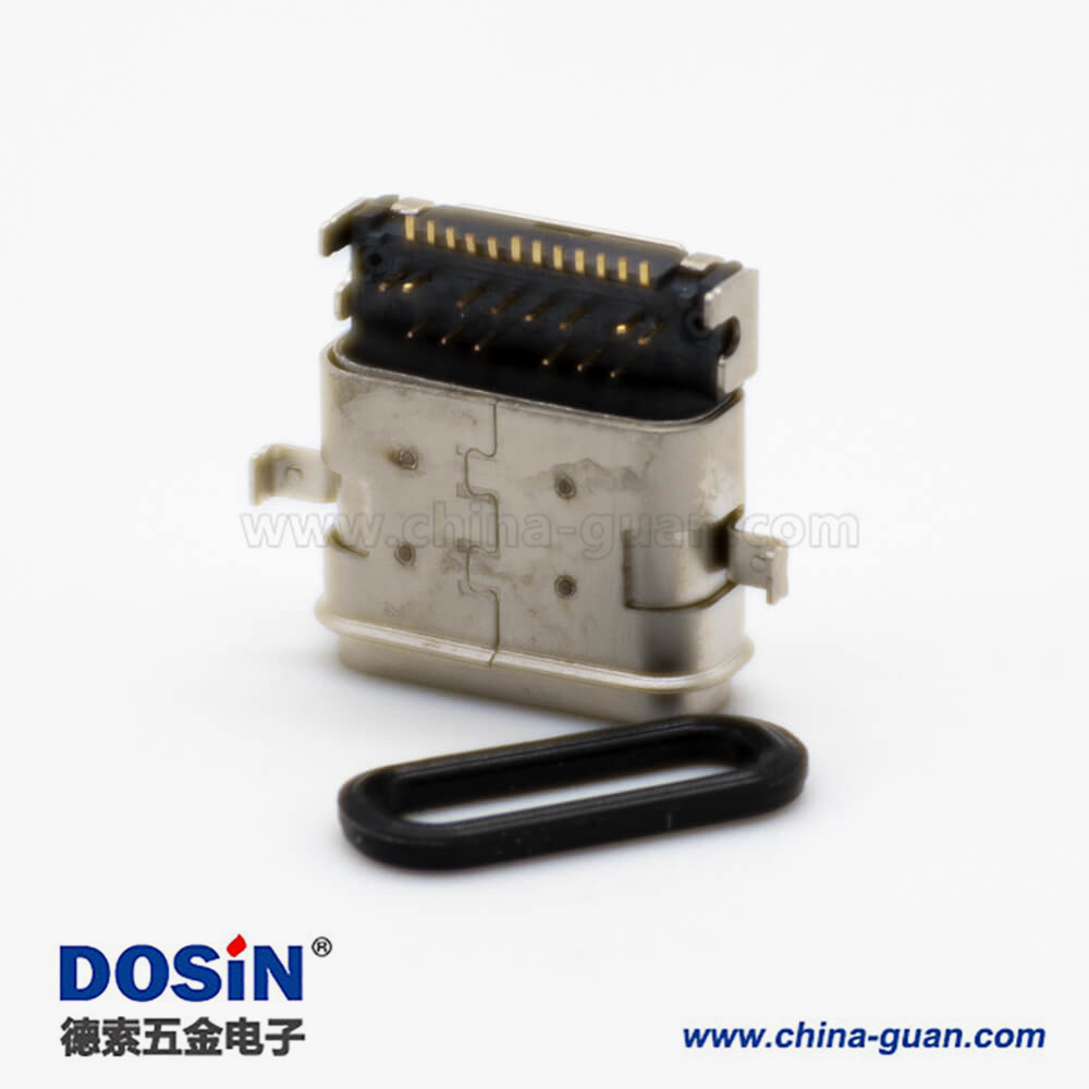 typeC口3.1沉板式插孔式貼板式24芯直式防水連接器