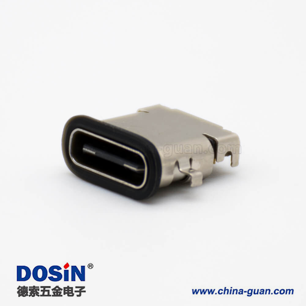 typeC口3.1沉板式插孔式貼板式24芯直式防水連接器 typeC口3.1沉板式插孔式貼板式24芯直式防水連接器