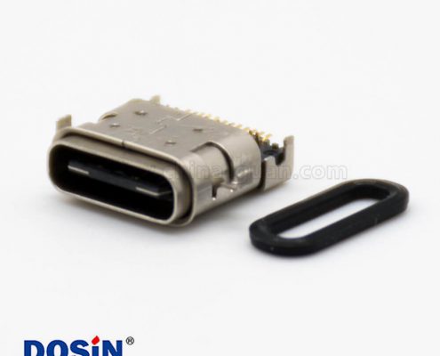 typeC口3.1沉板式插孔式貼板式24芯直式防水連接器