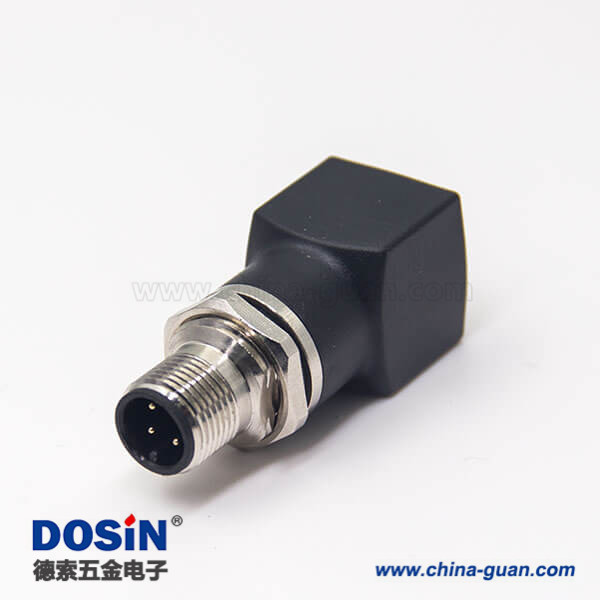m12公頭轉(zhuǎn)rj45母頭轉(zhuǎn)接頭m12直式4pin穿墻轉(zhuǎn)rj45直型連接器