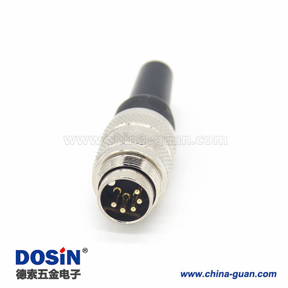 M16插頭5芯直式公頭接線安裝對接連接器 M16插頭5芯直式公頭接線安裝對接連接器