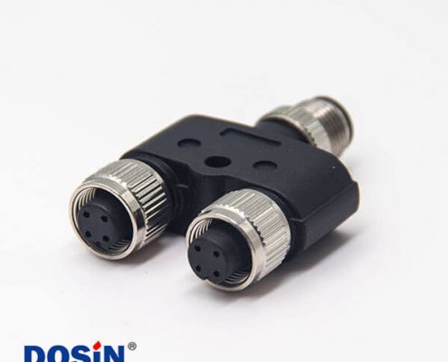 m12公母轉(zhuǎn)換頭Y型4pin兩母頭轉(zhuǎn)一公頭