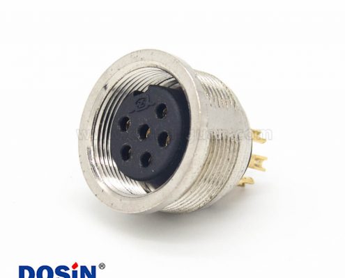 插座-6芯M16直式接線焊接母頭連接器