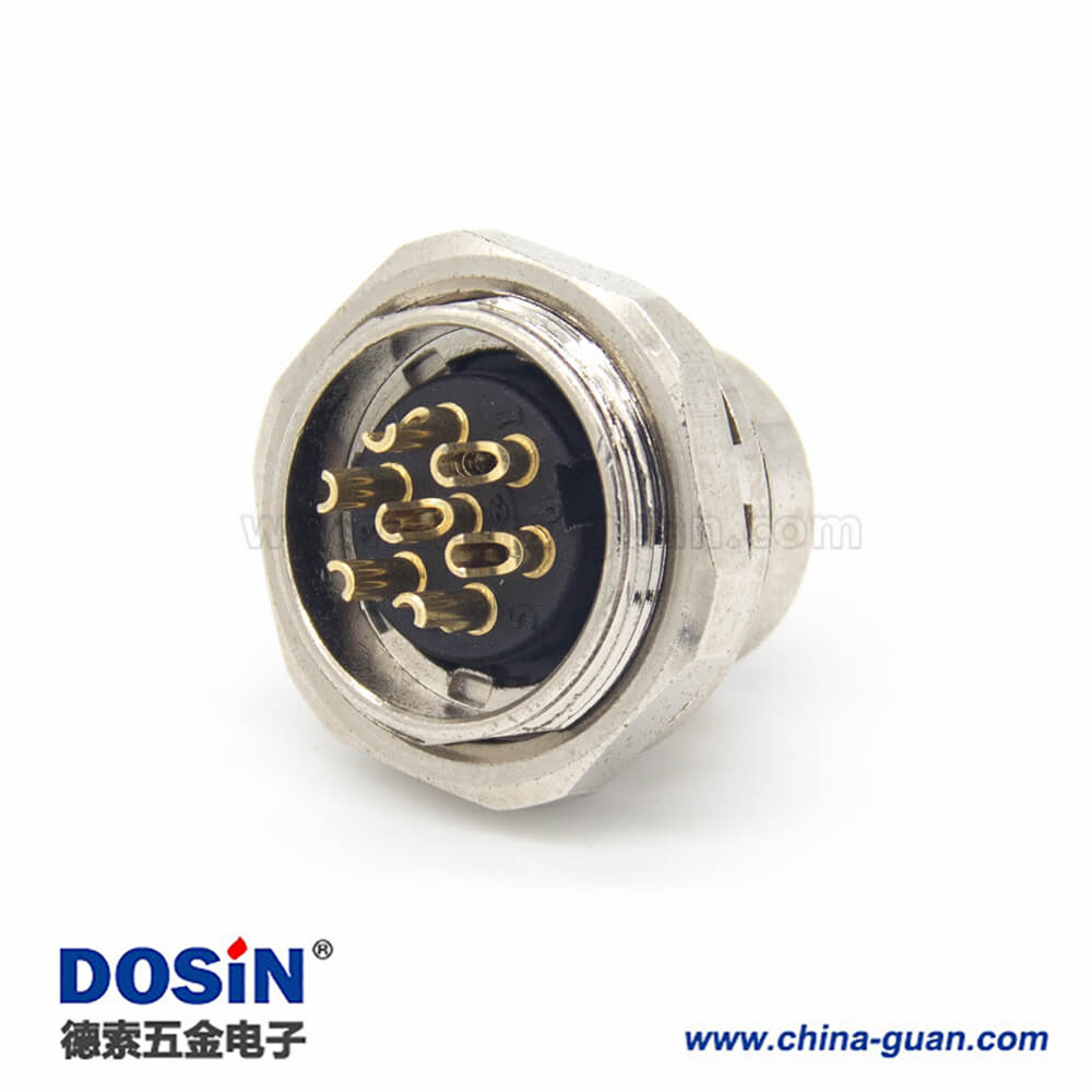 工業(yè)防水插座M16 7芯公頭直式面板安裝連接器 工業(yè)防水插座M16 7芯公頭直式面板安裝連接器