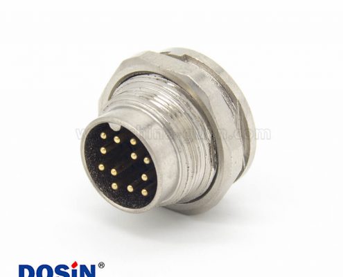 工業(yè)防水插頭M16 12芯公頭直式接線(xiàn)/面板連接器