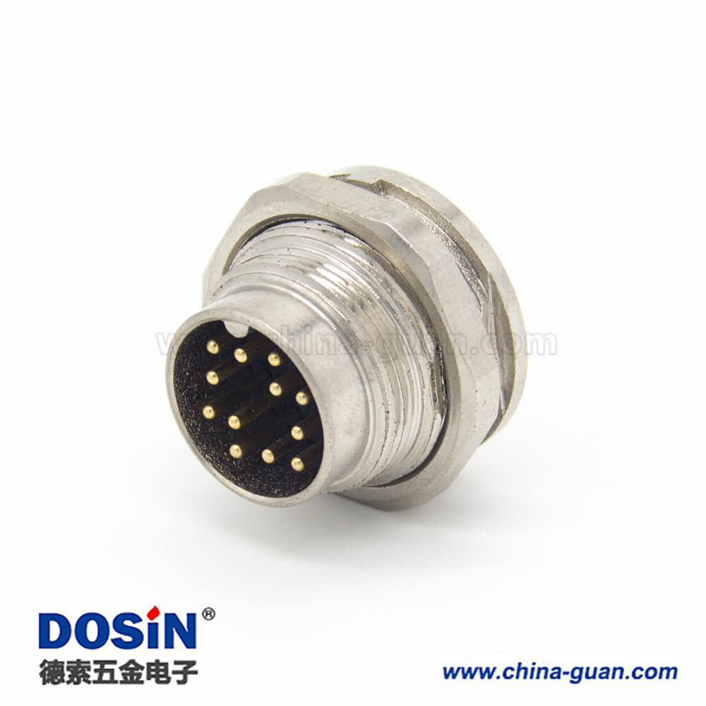 工業(yè)防水插頭M16 12芯公頭直式接線/面板連接器 工業(yè)防水插頭M16 12芯公頭直式接線/面板連接器