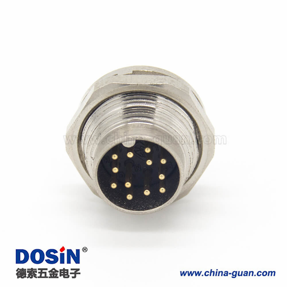 工業(yè)防水插頭M16 12芯公頭直式接線/面板連接器 工業(yè)防水插頭M16 12芯公頭直式接線/面板連接器