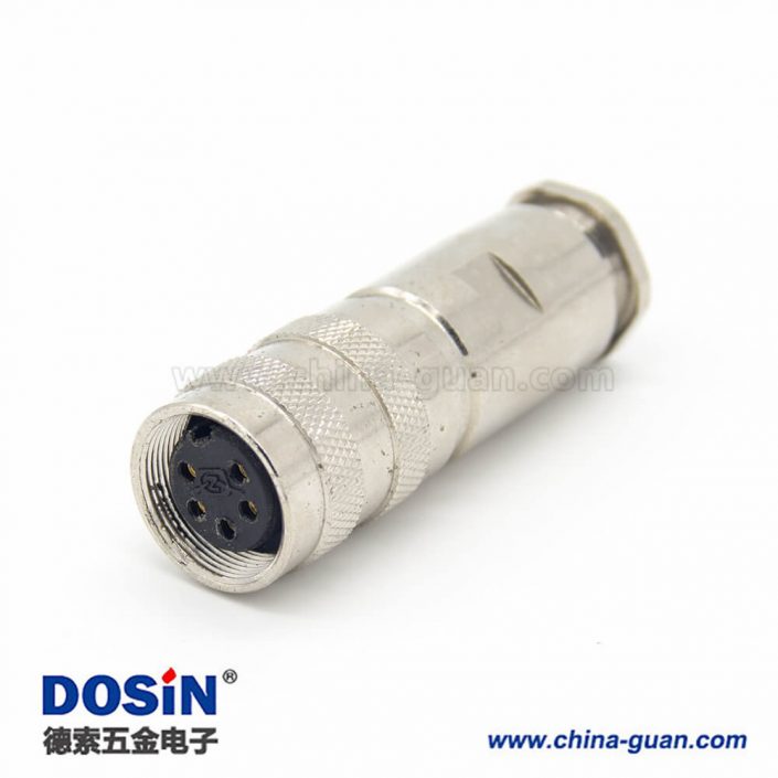 5芯工業(yè)插頭接線 M16直式電纜母頭連接器