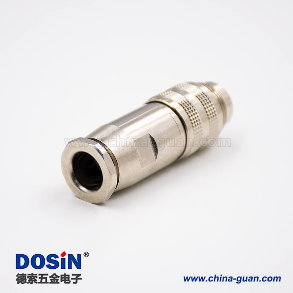 m16組裝式公插頭3芯直式全金屬帶屏蔽接線連接器 m16組裝式公插頭3芯直式全金屬帶屏蔽接線連接器