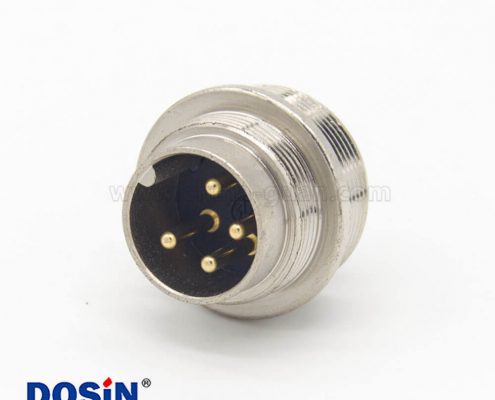 m16 4芯連接器直式公插座焊杯接線