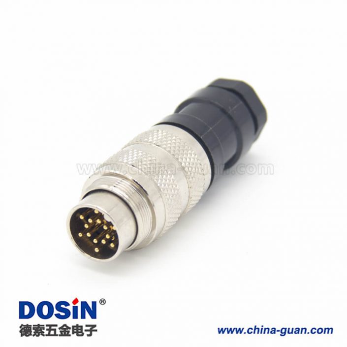 工業(yè)電纜插頭 M16 14芯直式接線公頭連接器