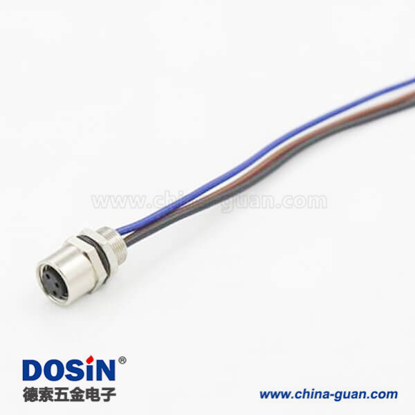 賓德M5連接器板端后鎖3芯母插座傳感器接線75CM 26AWG線 賓德M5連接器板端后鎖3芯母插座傳感器接線75CM 26AWG線