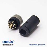 m12壓力傳感器接線塑膠直式母頭航空插頭8芯鎖接