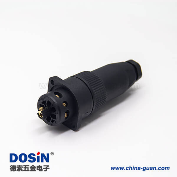 M18接頭7芯航空公插頭母插座2孔法蘭安裝全塑電纜接頭圓形連接器 M18接頭7芯航空公插頭母插座2孔法蘭安裝全塑電纜接頭圓形連接器