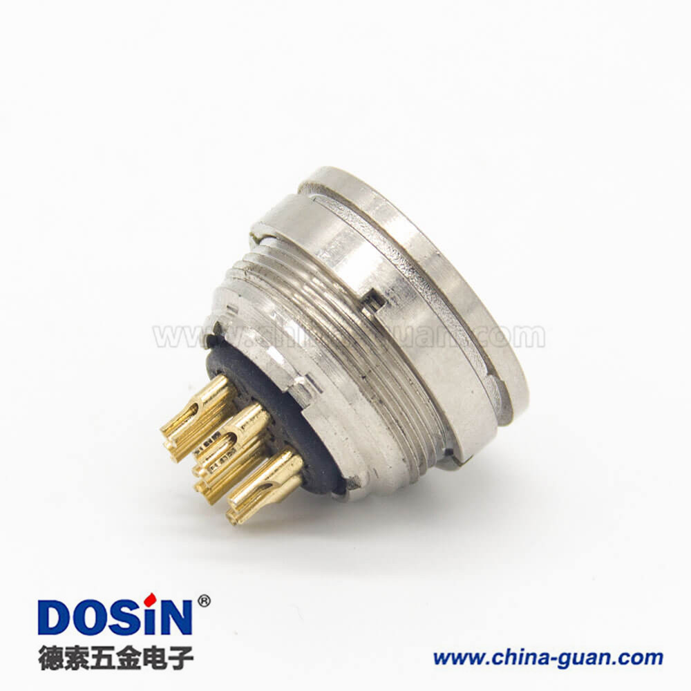 M系列連接器M16 7芯直式母插座后鎖穿墻面板安裝焊線 M系列連接器M16 7芯直式母插座后鎖穿墻面板安裝焊線