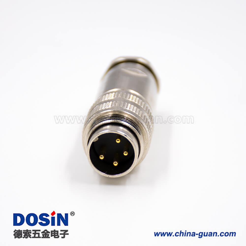 m16組裝式4芯公頭180°組裝接頭全金屬接線連接器帶屏蔽 m16組裝式4芯公頭180°組裝接頭全金屬接線連接器帶屏蔽