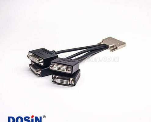 SCSI接口轉(zhuǎn)接線0.2米VHDCI公頭68芯鋅合金轉(zhuǎn)DVI型68針公頭