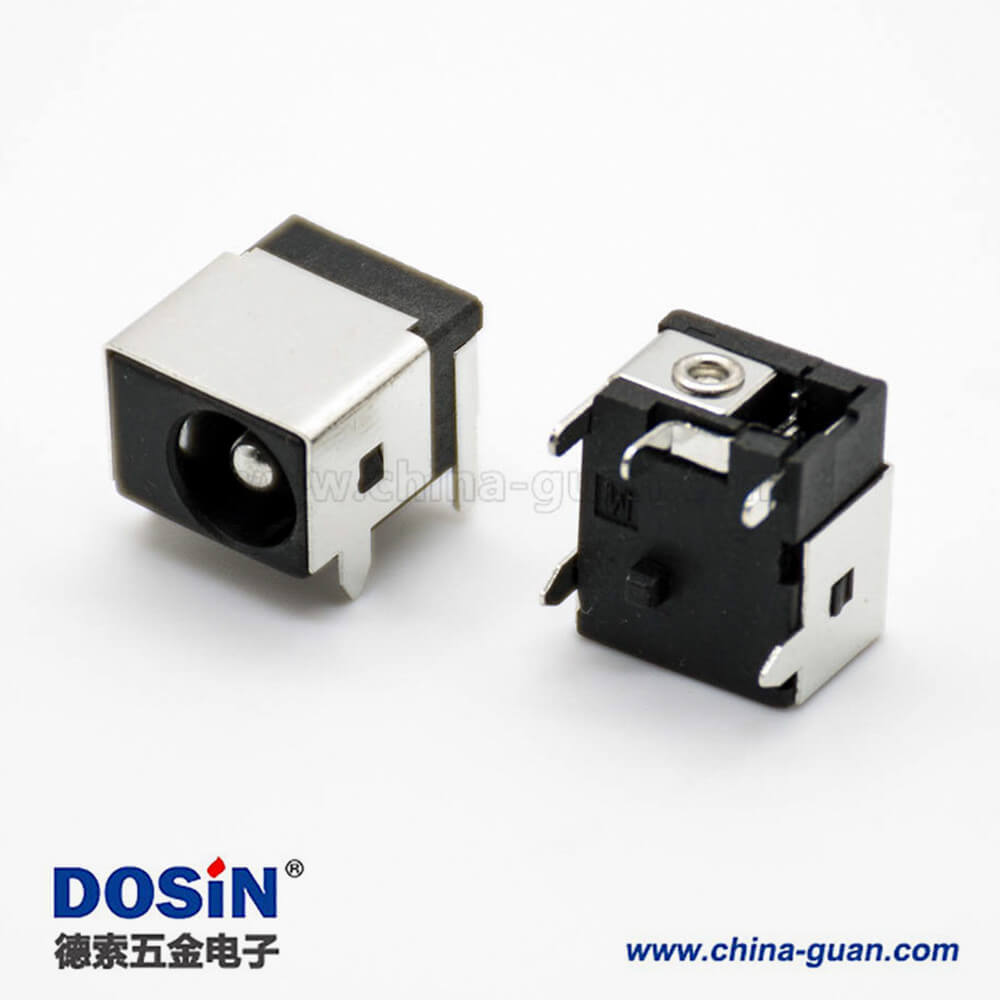 電源插座插孔公頭貼片焊接5.5*2.0mm帶屏蔽彎式DC插座連接器 電源插座插孔公頭貼片焊接5.5*2.0mm帶屏蔽彎式DC插座連接器