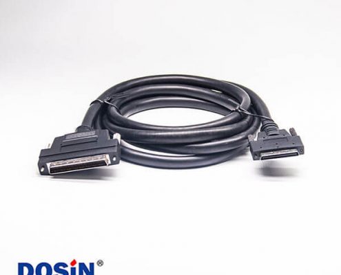 SCSI68P公頭HPDB68芯公轉(zhuǎn)VHDCI 68公螺絲鎖注塑成型線