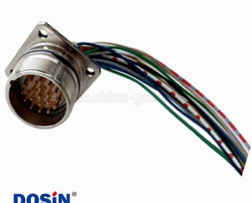 M23 19芯插座接線板端法蘭M23公插座連接器接75CM 20AWG線機(jī)器人專(zhuān)用