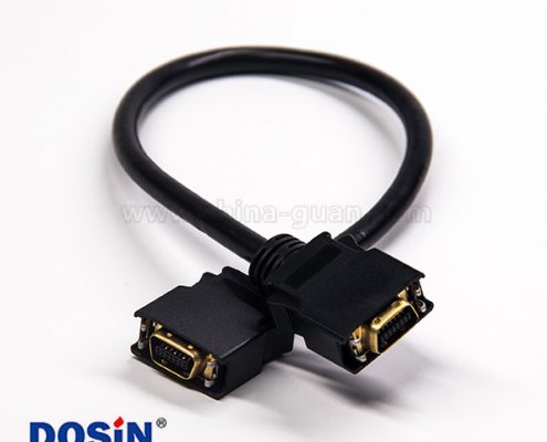 SCSI連接器線材HPCN型黑色塑膠殼14芯公轉(zhuǎn)公直式按鍵卡勾式雙邊線1米