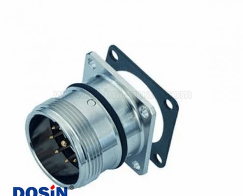 M23帶法蘭插座穿墻式12芯公插座板端帶法蘭