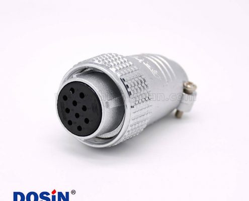 直式插頭P24 10芯母頭航空連接器接線安裝