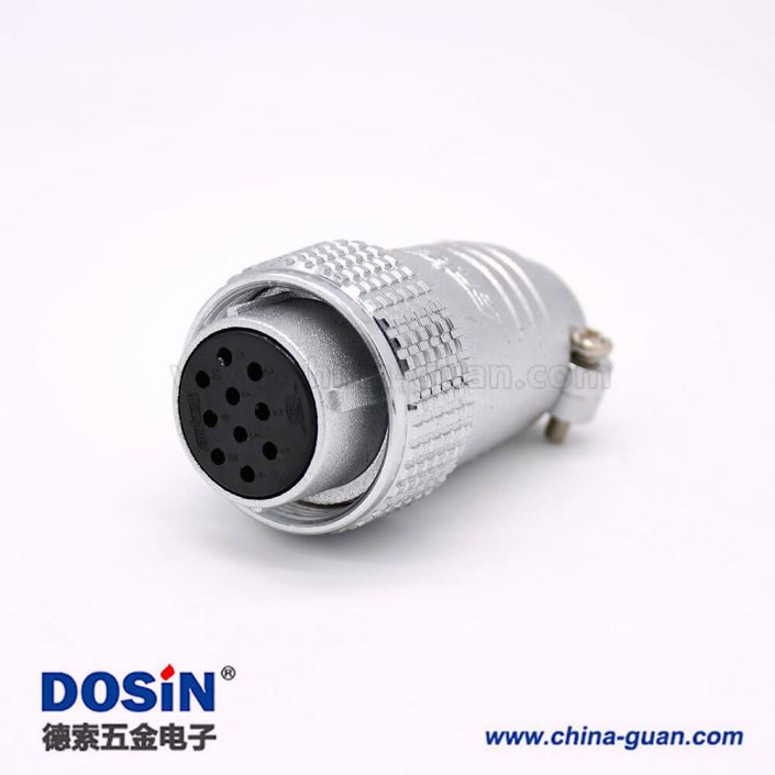 直式插頭P24 10芯母頭航空連接器接線安裝