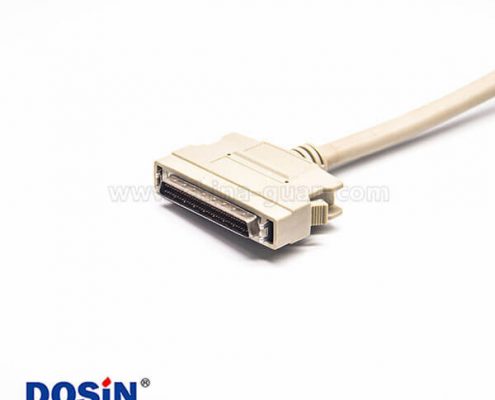 SCSI68針HPDB型HPDB68芯公轉公按鍵式注塑成型線2米