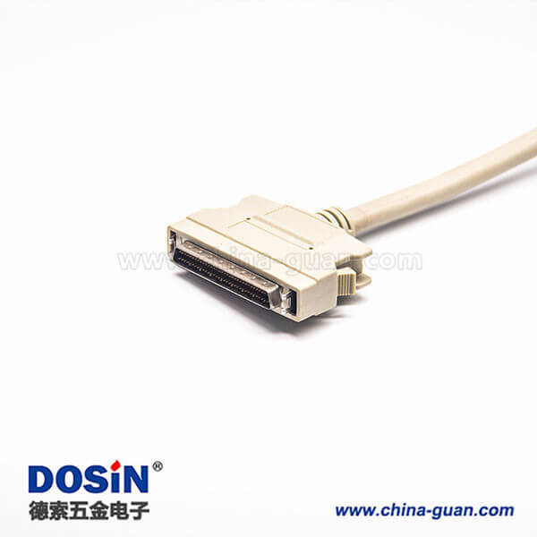 SCSI68針HPDB型HPDB68芯公轉(zhuǎn)公按鍵式注塑成型線2米