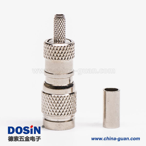 DIN1.0 2.3公頭射頻同軸連接器直式壓接 DIN1.0 2.3公頭射頻同軸連接器直式壓接