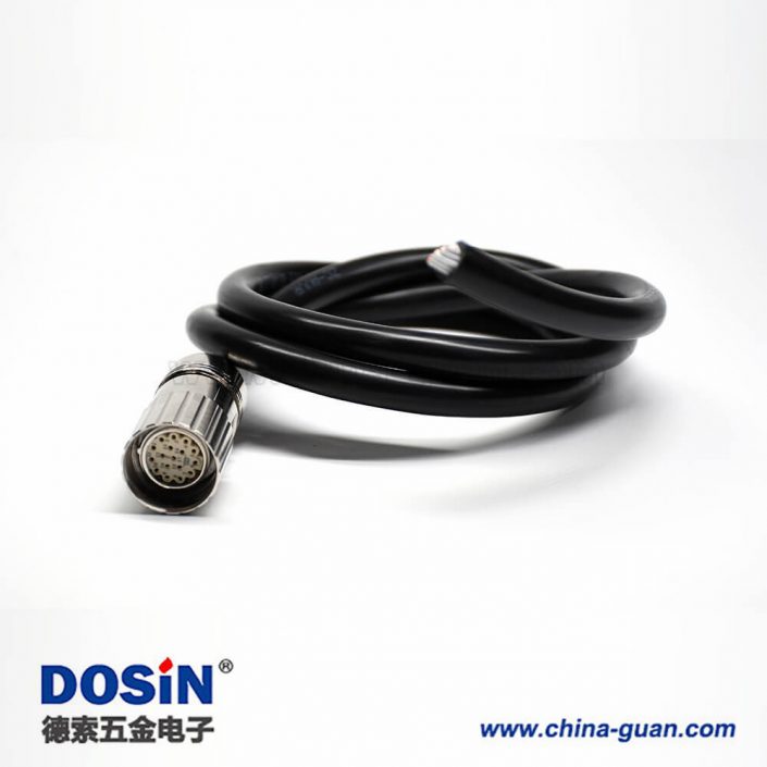 M23連接電纜17芯單邊直式母頭傳感器連接器1米