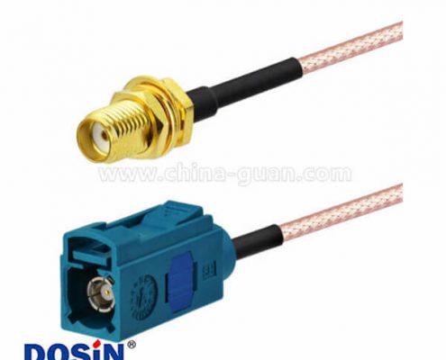 Fakra線束車載GPS天線直式Z型母頭轉(zhuǎn)SMA母頭接RG316線30cm