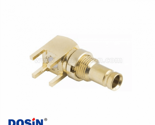 1.0 / 2.3連接器插孔焊接端接直角75ΩPCB安裝標(biāo)準(zhǔn)隔板配件螺紋6GHz