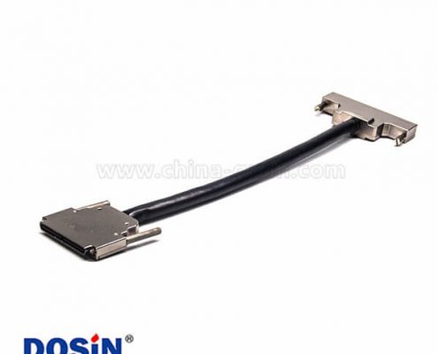 SCSI 100P連接器HPDB公轉(zhuǎn)母直式插頭插座螺絲鎖電纜1米