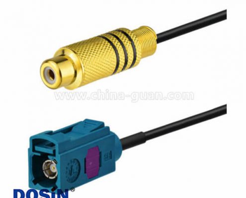 Fakra汽車連接器車頭單元RCA母對Fakra Z母頭直式15厘米